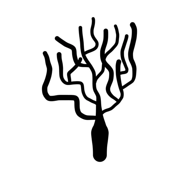 Sílhueta de árvore ilustração isolada sobre fundo branco — Vetor de Stock