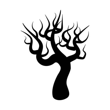 Beyaz arkaplanda ağaç silueti izole edilmiş