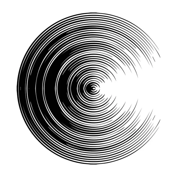 Cerchio concentrico, radiante — Vettoriale Stock