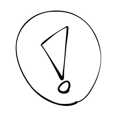 Beyaz arka plan üzerinde elle çizilmiş ünlem işareti