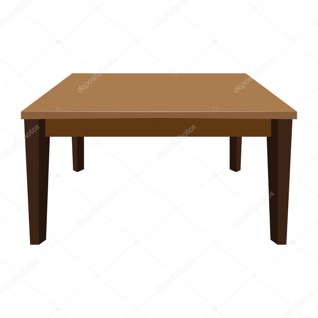 Wooden table isolated illustration on white background