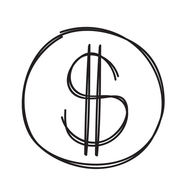 US-Dollar-Symbol isolierte Abbildung auf weißem Hintergrund — Stockvektor