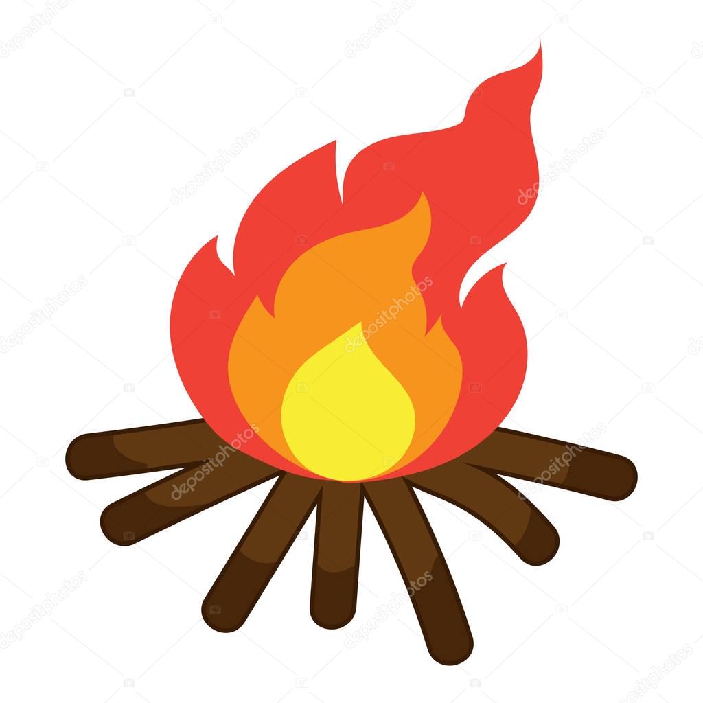 campfire isolated illustration on white background