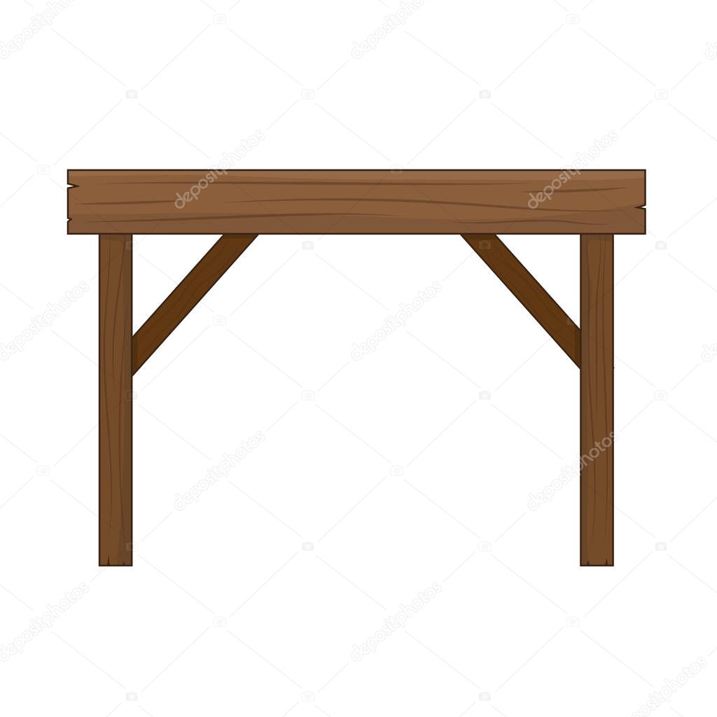Wooden table isolated illustration