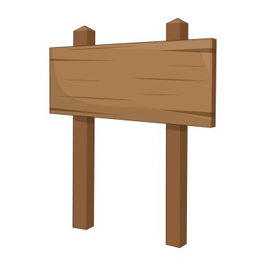 Beyaz arka plan üzerinde ahşap işaretler izole illüstrasyon