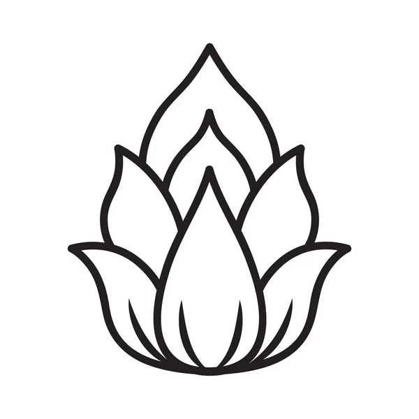 Icône lotus illustration isolée sur fond blanc — Image vectorielle