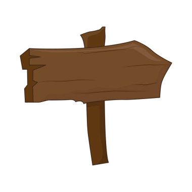 Beyaz arka plan üzerinde ahşap işaretler izole illüstrasyon