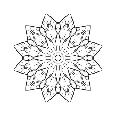 çiçek mandala, desenli Hint desenli. geometrik vektör illus