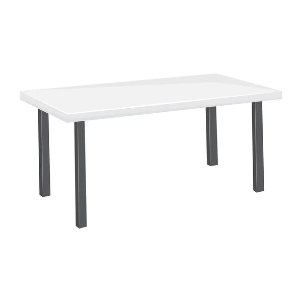 Ilustración aislada mesa blanca — Vector de stock