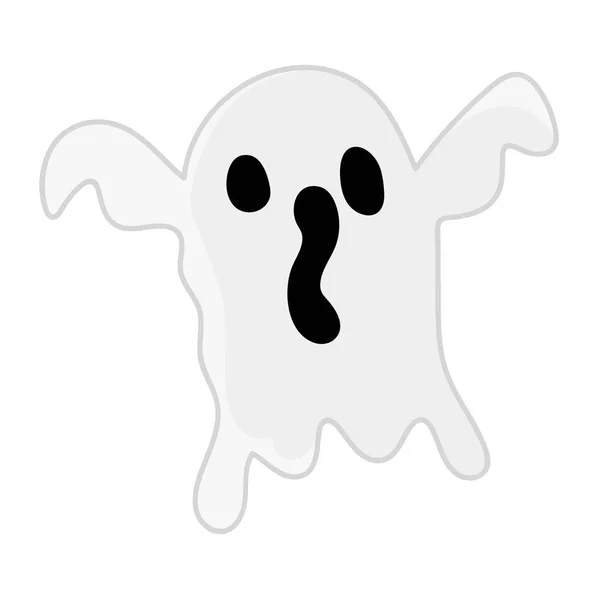 Ilustrace roztomilé ghost izolované na bílém pozadí — Stockový vektor