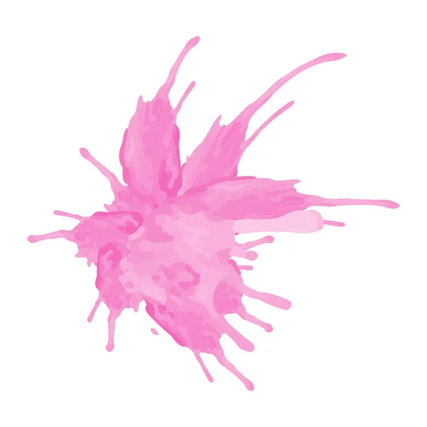 Salpicadura de acuarela rosa — Vector de stock