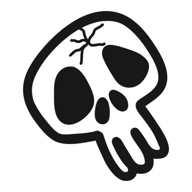 Kafatası izole simge tasarlamak beyaz arka plan üzerinde