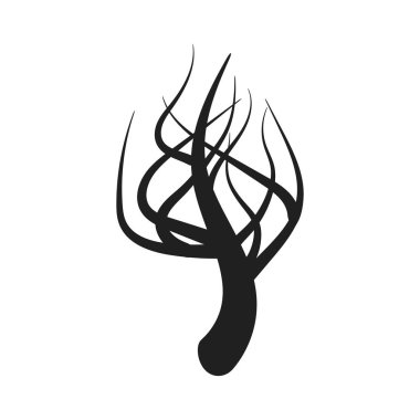 Beyaz arkaplanda ağaç silueti izole edilmiş