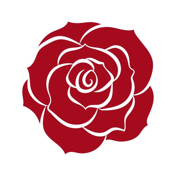 Mawar merah diisolasi ilustrasi pada latar belakang putih - Stok Vektor