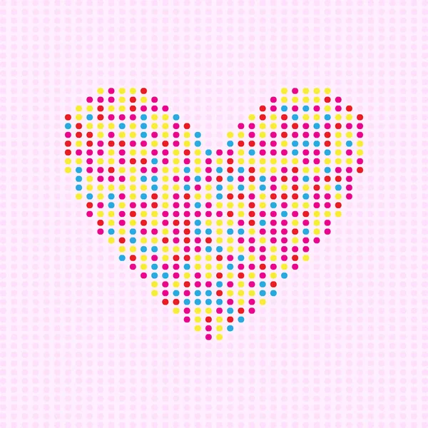 Coeur de points motif fond — Image vectorielle