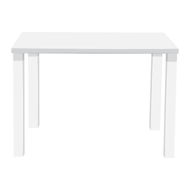 Tahta masa beyaz arkaplanda izole edilmiş resimleme