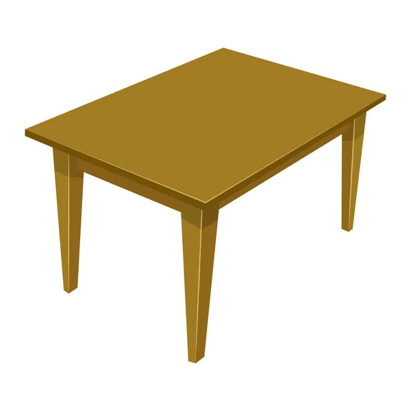 Dřevěný stůl izolované ilustrace na bílém pozadí — Stockový vektor