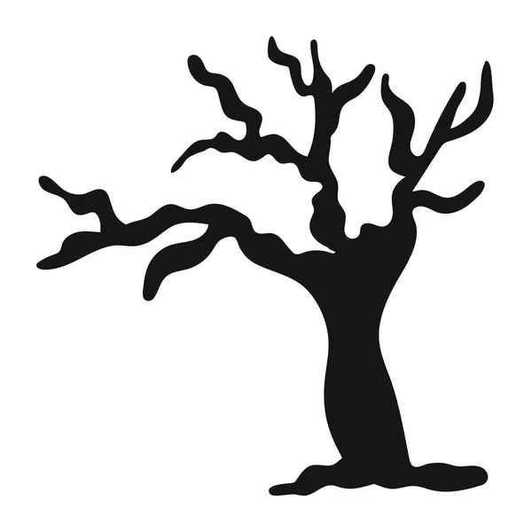 Silhouette albero isolato illustrazione su sfondo bianco — Vettoriale Stock
