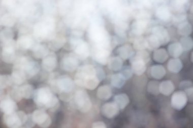 Noel arkaplanı için soyut mavi Bokeh. Bulanık güzel 