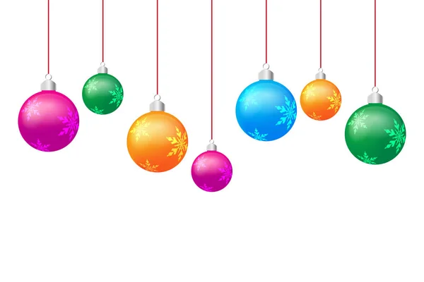 Natal bolas coloridas ilustração isolada — Vetor de Stock