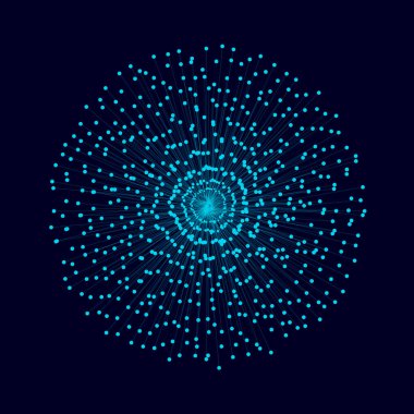 Noktalı ve çizgili soyut arkaplan. küre patlaması.