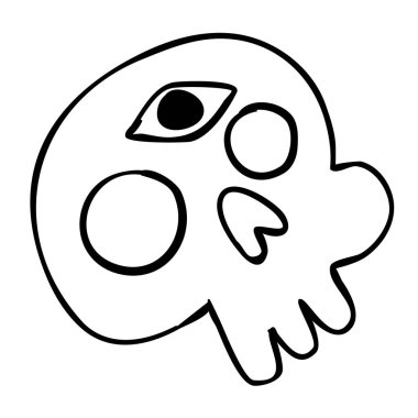 Kafatası izole simge tasarlamak beyaz arka plan üzerinde