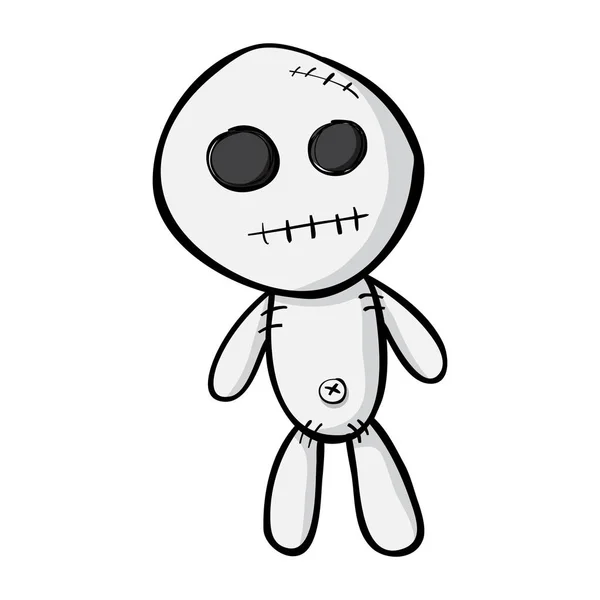 Bambola voodoo isolato illustrazione su sfondo bianco — Vettoriale Stock