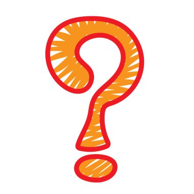 El çizmek soru işareti beyaz arka plan üzerinde