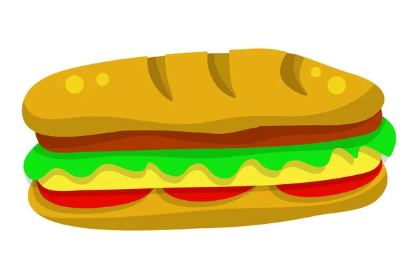 Hamburger Fast Food Isolated Illustration White Background — Stock Vector