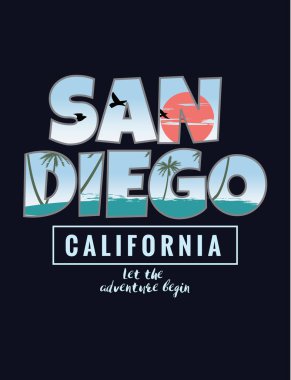 California grafik için t-shirt tasarımları ve diğer kullanır, vektör grafiği