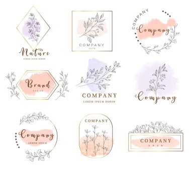 Yazdırma için el çizimi suluboya etiketleri ve rozetler, yazdırma, ürün, vektör illüstrasyonu için el çizimi suluboya etiketleri ve rozetler