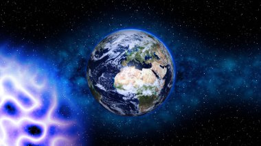 Uzayda Dünya gezegeni.