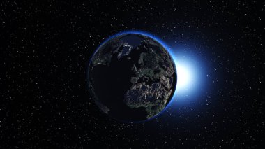 Uzayda Dünya gezegeni.