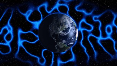 Uzayda Dünya gezegeni.