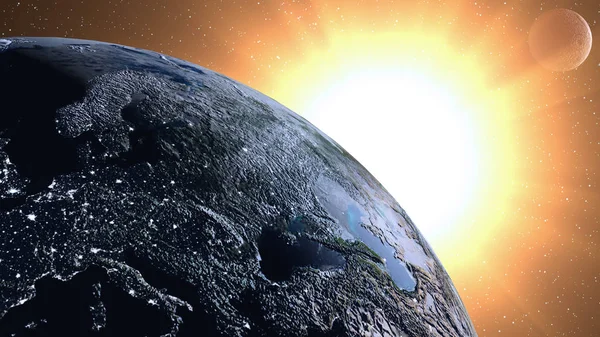 Planeta Ziemia w kosmosie. — Zdjęcie stockowe