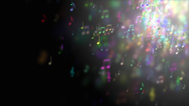 renkli müzik notları ile arka plan.