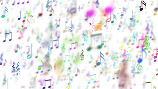 Fundo abstrato com notas de música colorida . — Fotografia de Stock
