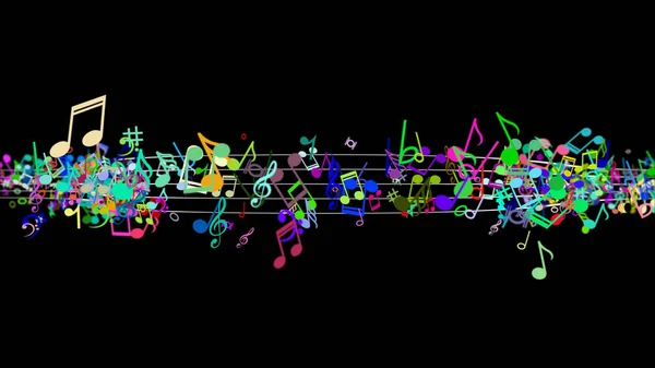 stock image Abstract Background with Colorful Music notes.