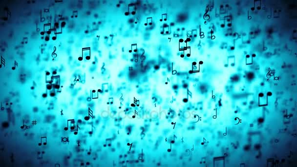 Fondo abstracto con notas musicales coloridas . — Vídeo de stock