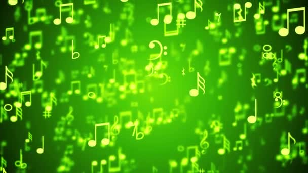 Abstract Background with Colorful Music notes. — Stock Video