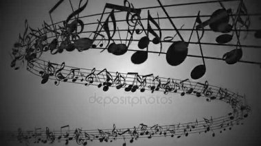 renkli müzik notları ile arka plan.