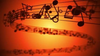 renkli müzik notları ile arka plan.