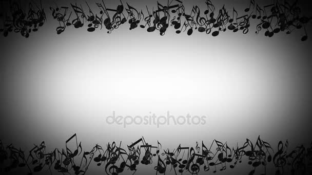 Abstract Background with Colorful Music notes. — Stock Video