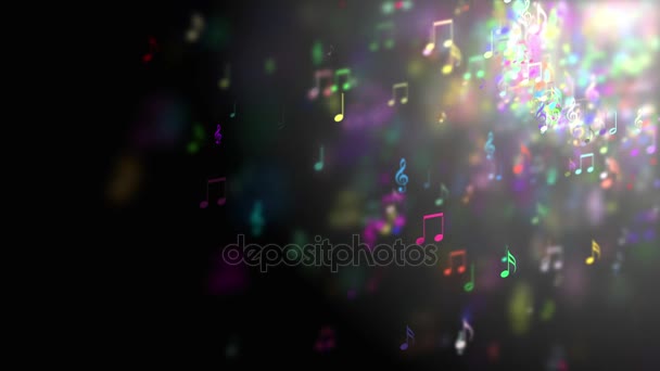 Fondo abstracto con notas musicales coloridas . — Vídeo de stock