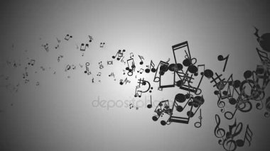 Arka plan ile renkli müzik notlar. İlmekledi