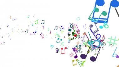 renkli müzik notları ile arka plan.