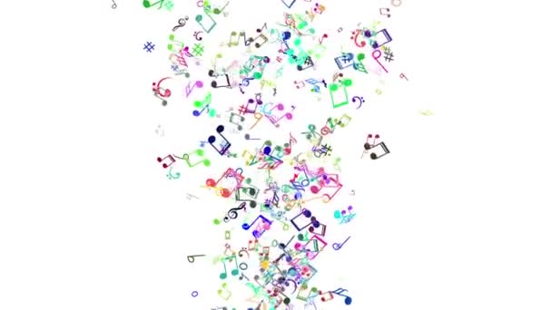 Fundo abstrato com notas de música colorida . — Vídeo de Stock