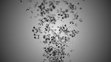 Arka plan ile renkli müzik notlar. sorunsuz döngü