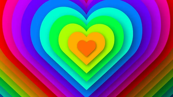 Разноцветные Сердца Любви Расширяются — стоковое фото