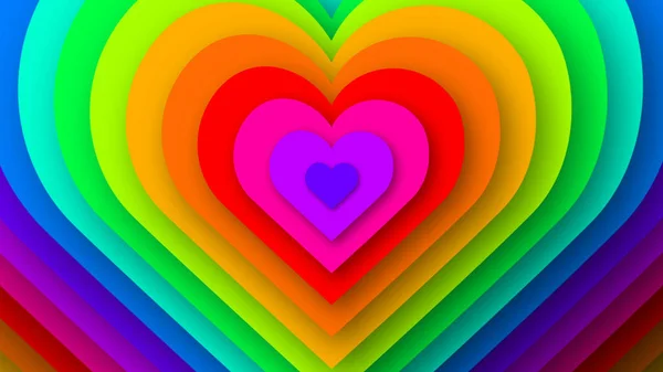 Colorful Love Hearts Expanding — Stock Photo, Image